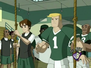 Flash looks deservedly embarassed after realizing he and Rand dressed for gym class in their football uniforms