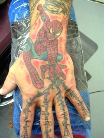 Weird Marvel Collectibles 16Spider Hand Tattoo